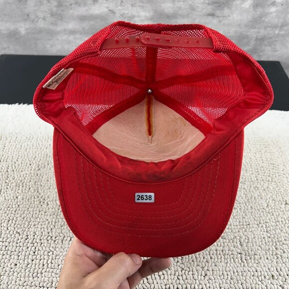 Vintage Budweiser Beer Mesh Snapback Trucker Rope Hat OSFA King Of Beers Cap Red - Picture 6 of 11